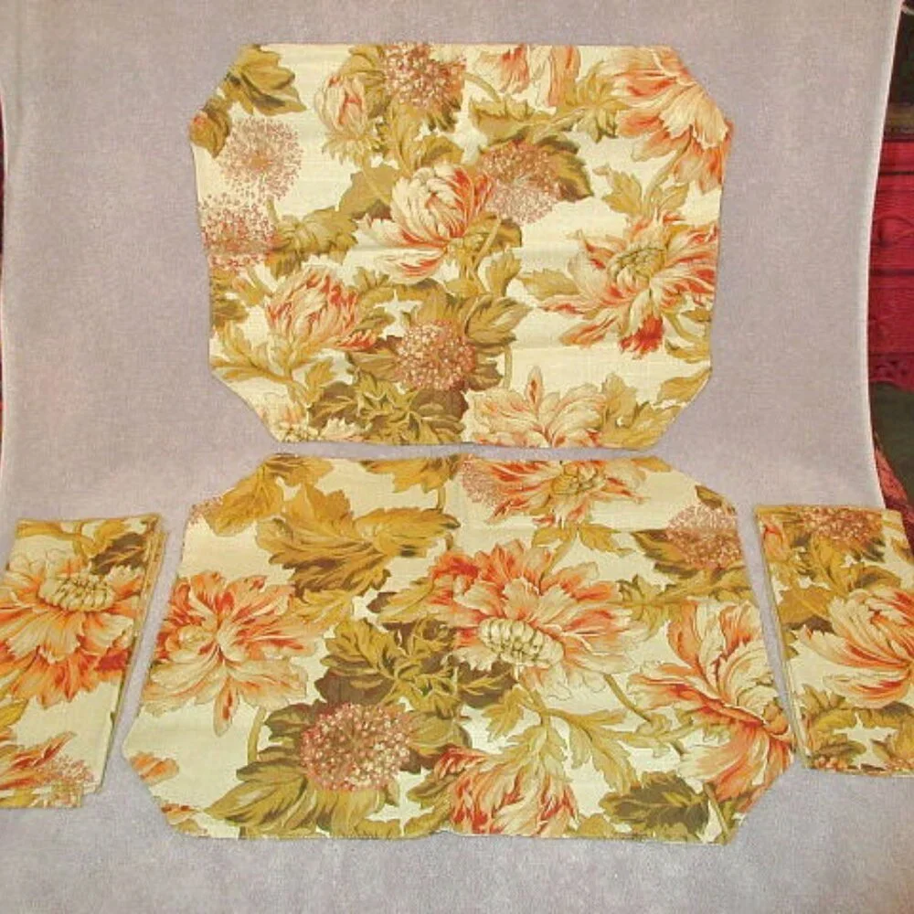 4X Lot Ballard Perenial Lane Floral Placemats & Napkins Regency French Country